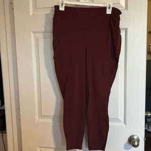 Lululemon Base Pace Maroon Legginngs 25” Raw Hem